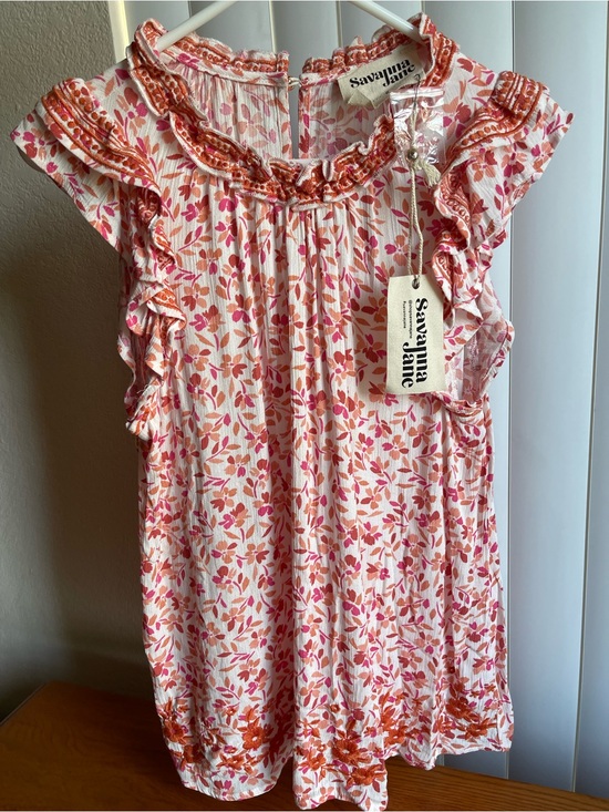 Savanna Jane Tops - Savanna Jane Floral Ruffle Sleeve Blouse Size Small